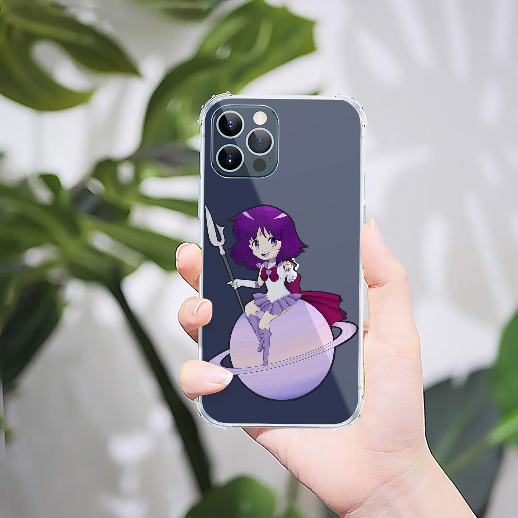 （画像用） 美少女戦士セーラームーン 土萠ほたる Sailor Moon Tomoe Hotaru （セーラーサターン；Sailor Saturn） 【iPhone 12シリーズ対応】透明スマホケース（クリアソフトケース）